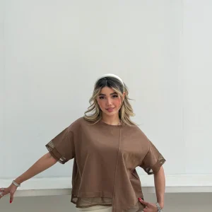 تیشرت زنانه کایرا موکا رز Cocoline